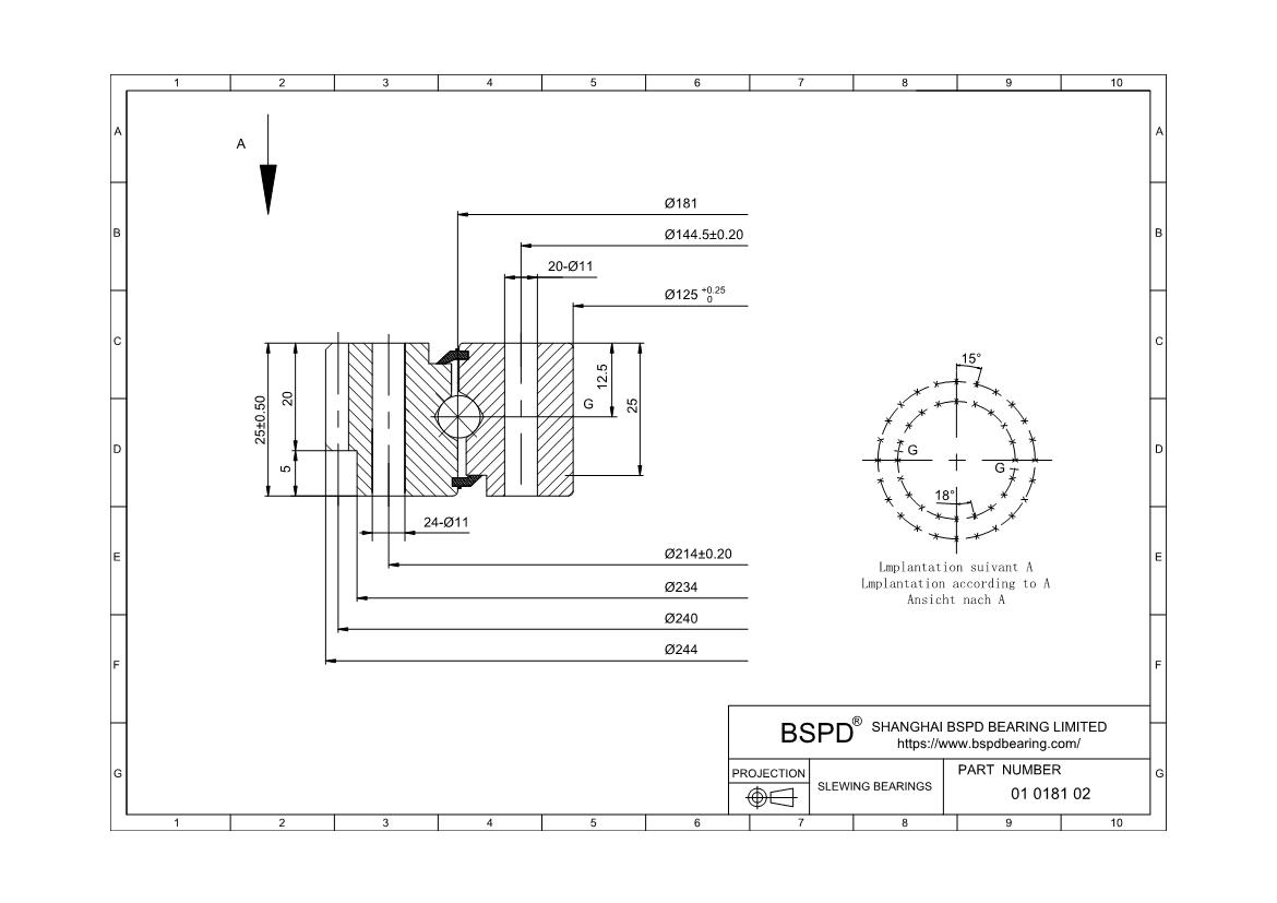 01 0181 02 Metric Size Slewing Rings | BSPD Bearing Manufacturing